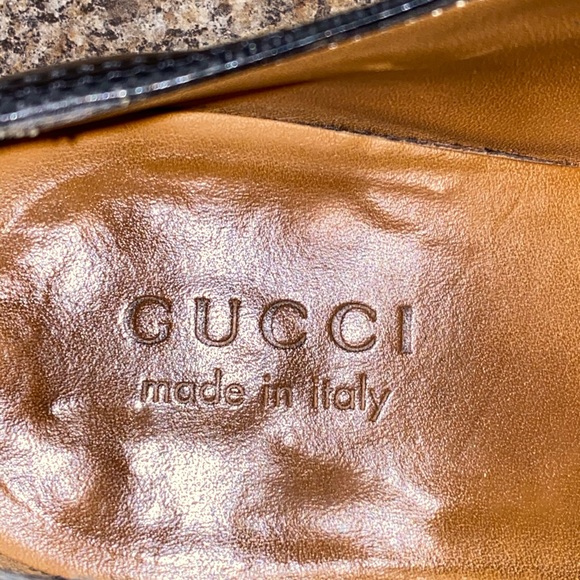 Gucci Black Brogue Lesther Lace up Men Flats size 9 - Picture 9 of 12